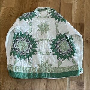 Handmade Open Front Quilt Jacket - Size Large